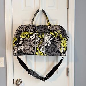 Vera Bradley Weekender Bag Black and Yellow